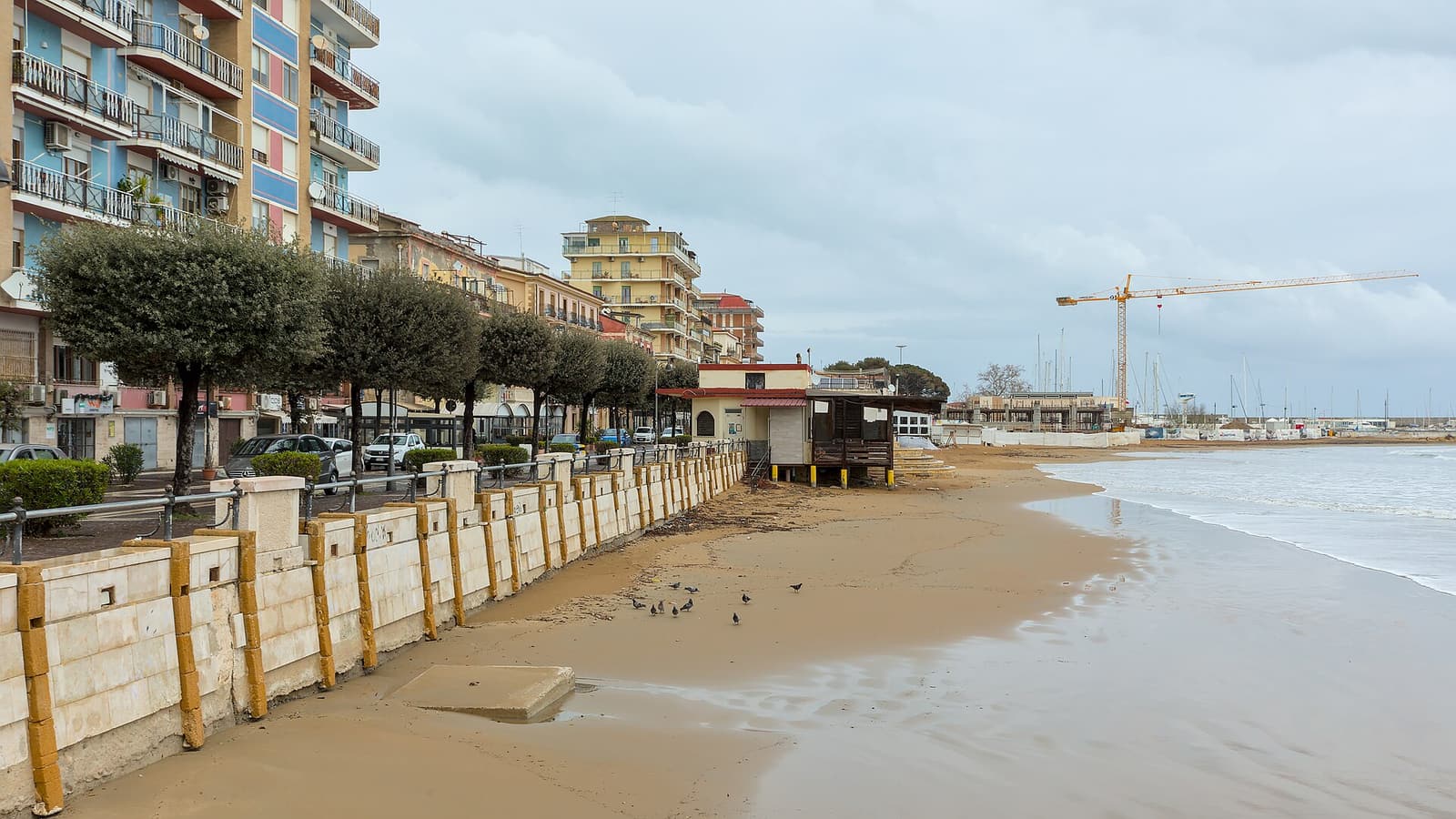 The sandy city beach of Crotone on a quiet day